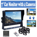 NNEDSZ 4-Channel Split 7" Screen Monitor w/4 Reversing Camera Kit for Truck Trailer Bus